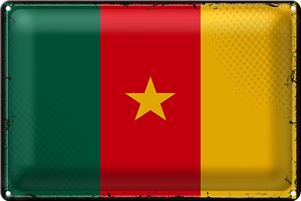 Blechschild Flagge Kamerun 30x20cm Retro Flag of Cameroon