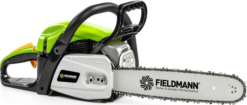 A FIELDMANN chainsaw is shown against a white background.