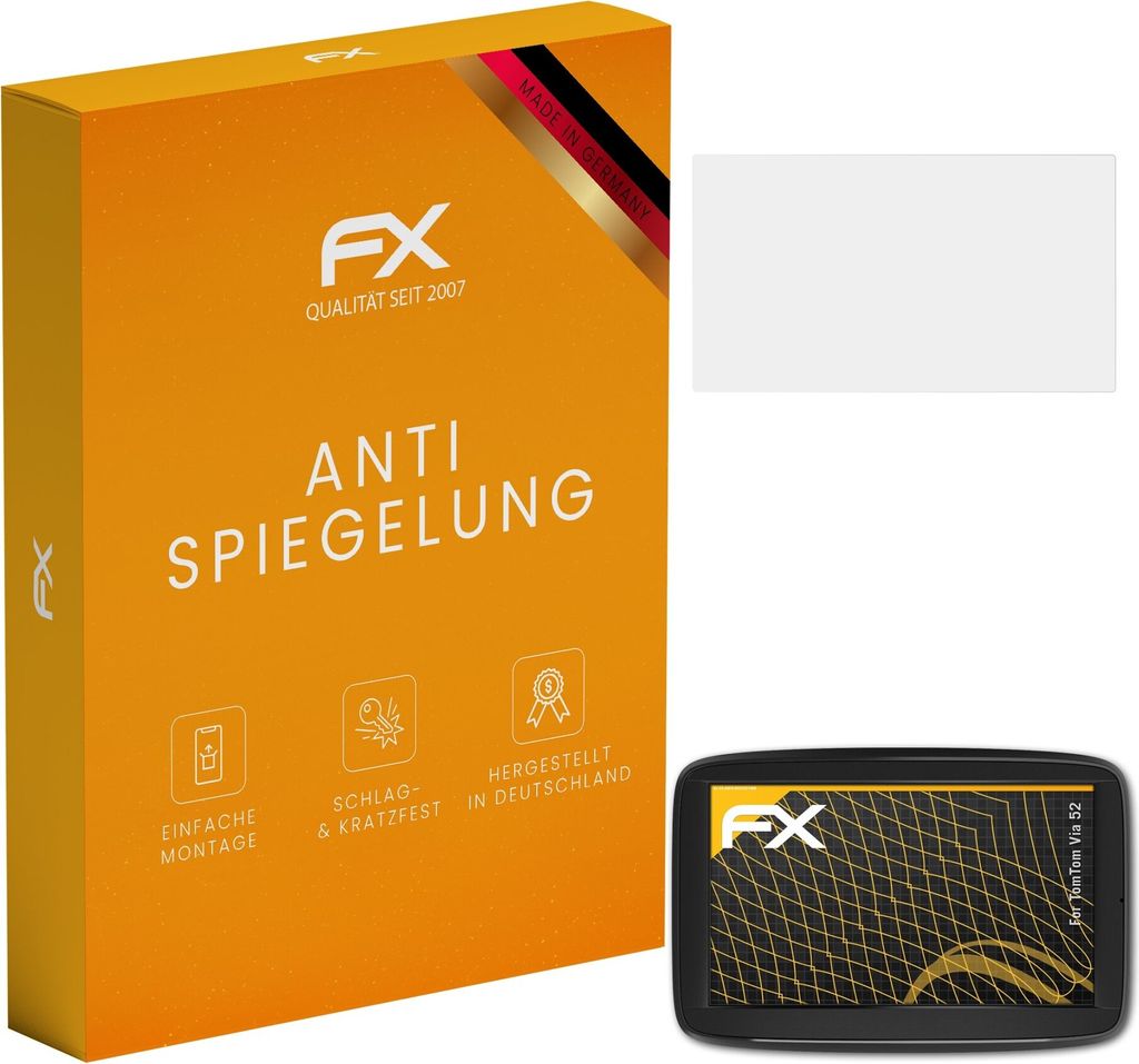 atFoliX FX-Antireflex 3x Schutzfolie kompatibel mit TomTom Via 52 Displayfolie