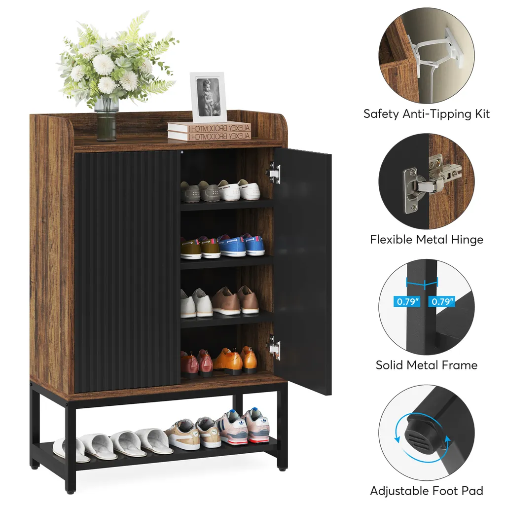 Dites adieu au désordre avec l'armoire à chaussures bois 5 niveaux - 7