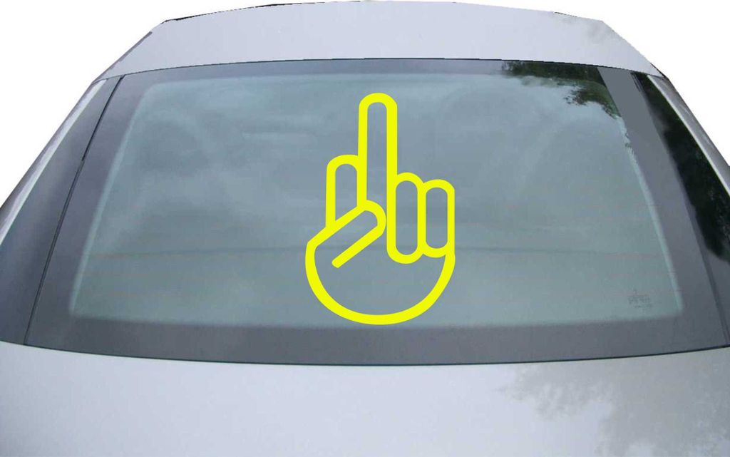 Indigos UG - Aufkleber Heckscheibe & Motorklappe DE2348 - neongelb - 600x388 mm - The Fuck you Shocker - Auto Scheiben Fenster Heckklappe Tuning Ra...