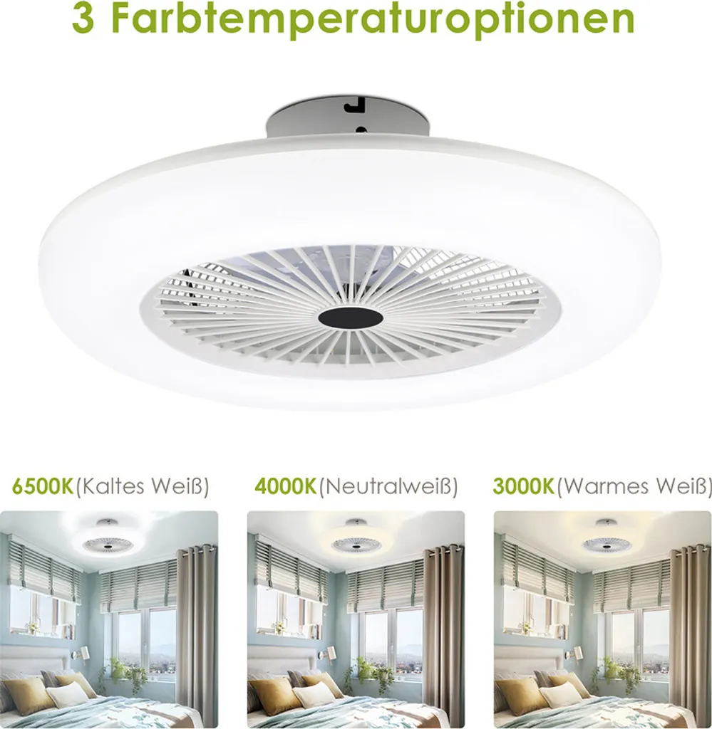 Ventilatore Soffitto LED 80W Telecomando - Design Moderno e Silenzioso - 4