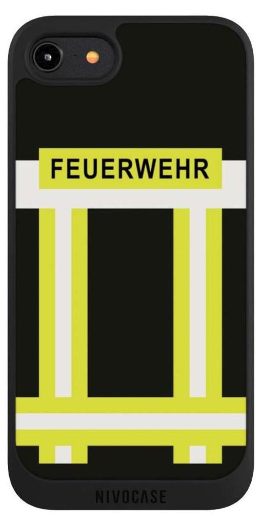 NIVOCASE Handyhülle für Apple iPhone 8 Hülle NIVOpure Case Schwarz Beruf Feuerwehr Feuerwehrmann