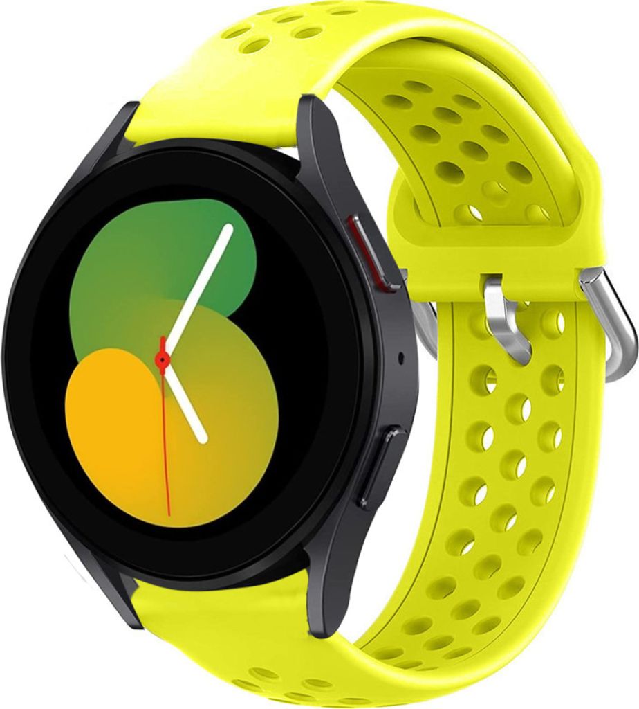 Strap-it Samsung Galaxy Watch 5 - 40mm Silikonarmband mit Löchern (Gelb)
