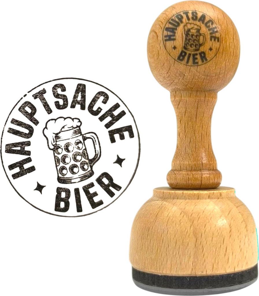 Hauptsache Bier Holzstempel