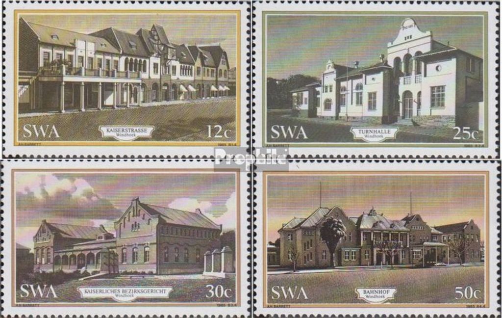 Briefmarken Namibia - Südwestafrika 1985 Mi 571-574 (kompl.Ausg.) FDC Historische Gebäude