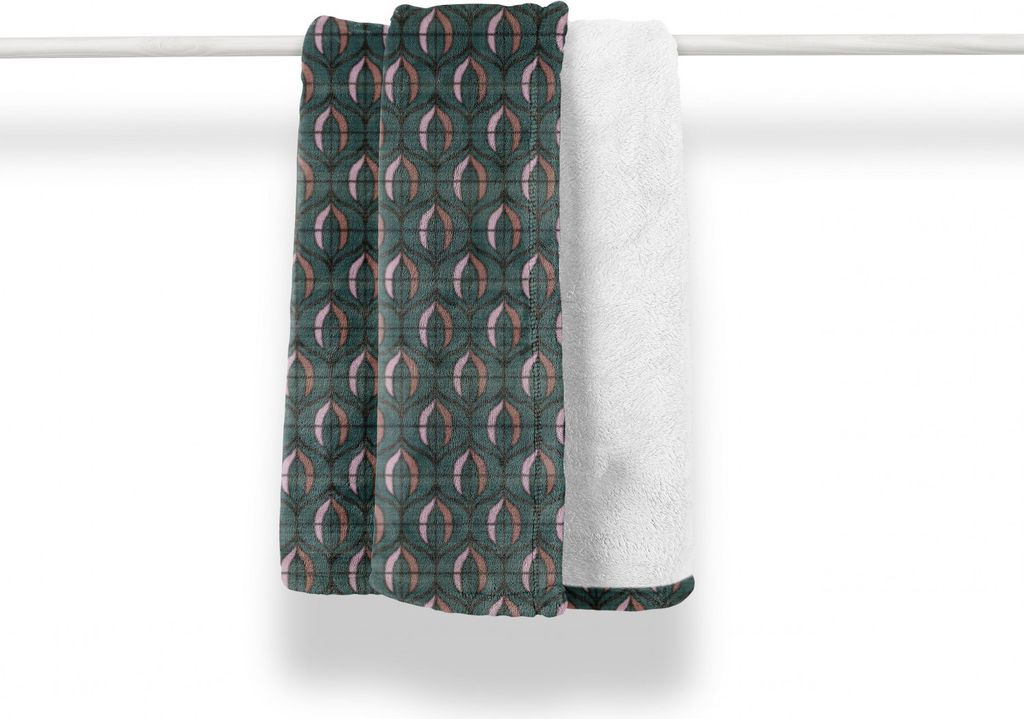 ABAKUHAUS Abstrakt Weich Flanell Fleece Decke, Art-Deco-inspirierten Formen, Gemütlicher Plüsch für den Innen- und Außenbereich, 125 x 175 cm, ...