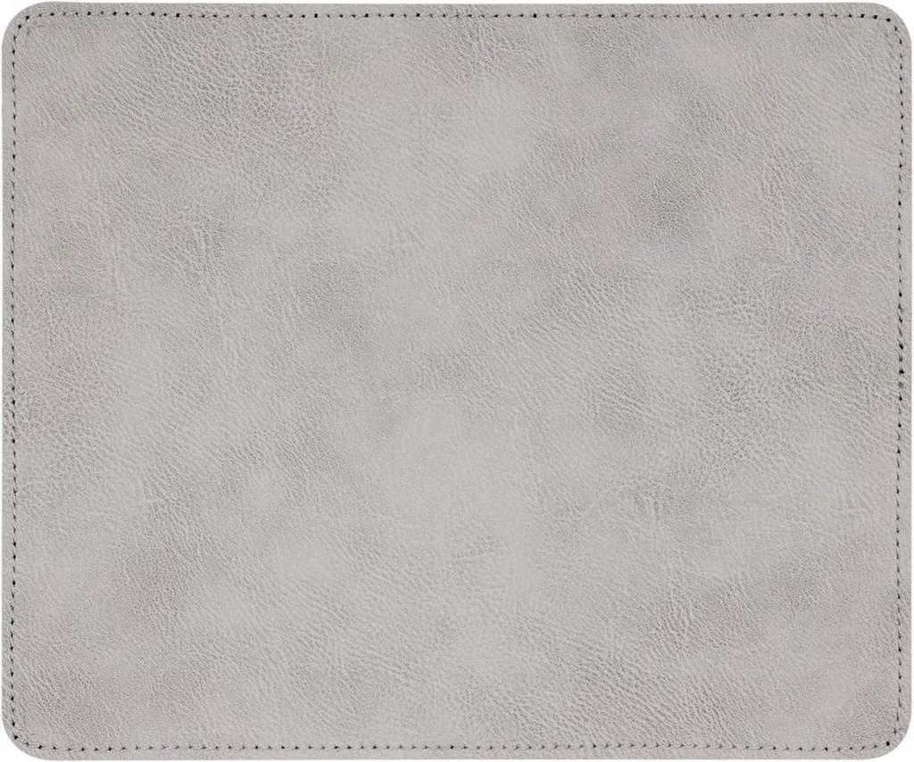 Tapis de souris en cuir gris 24x20x0,3cm pour PC portable et bureau