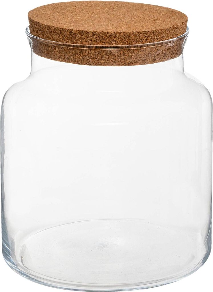 Skleněná váza s korkem do lesa ve sklenici, výška 21,5 cm Obrázek produktu 