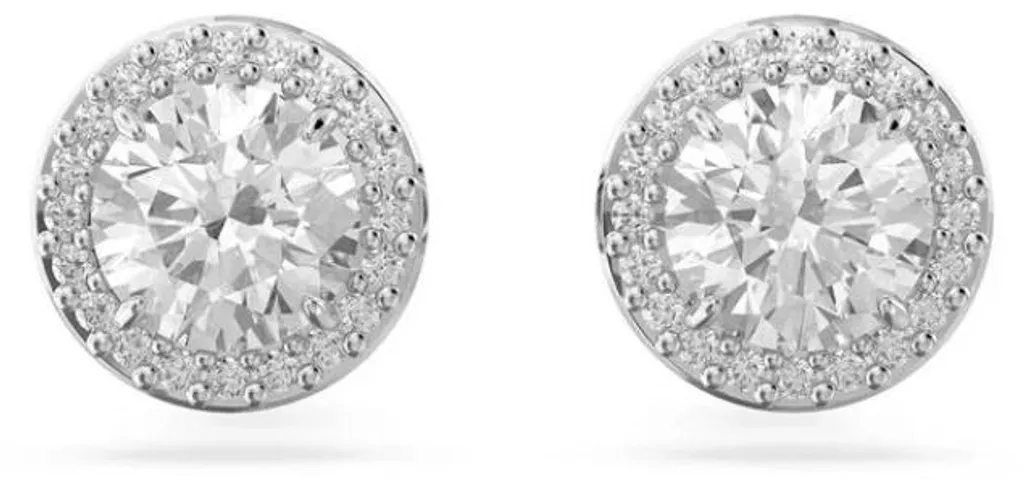 Boucles d'oreilles puces minimalistes en acier avec zircons brillants