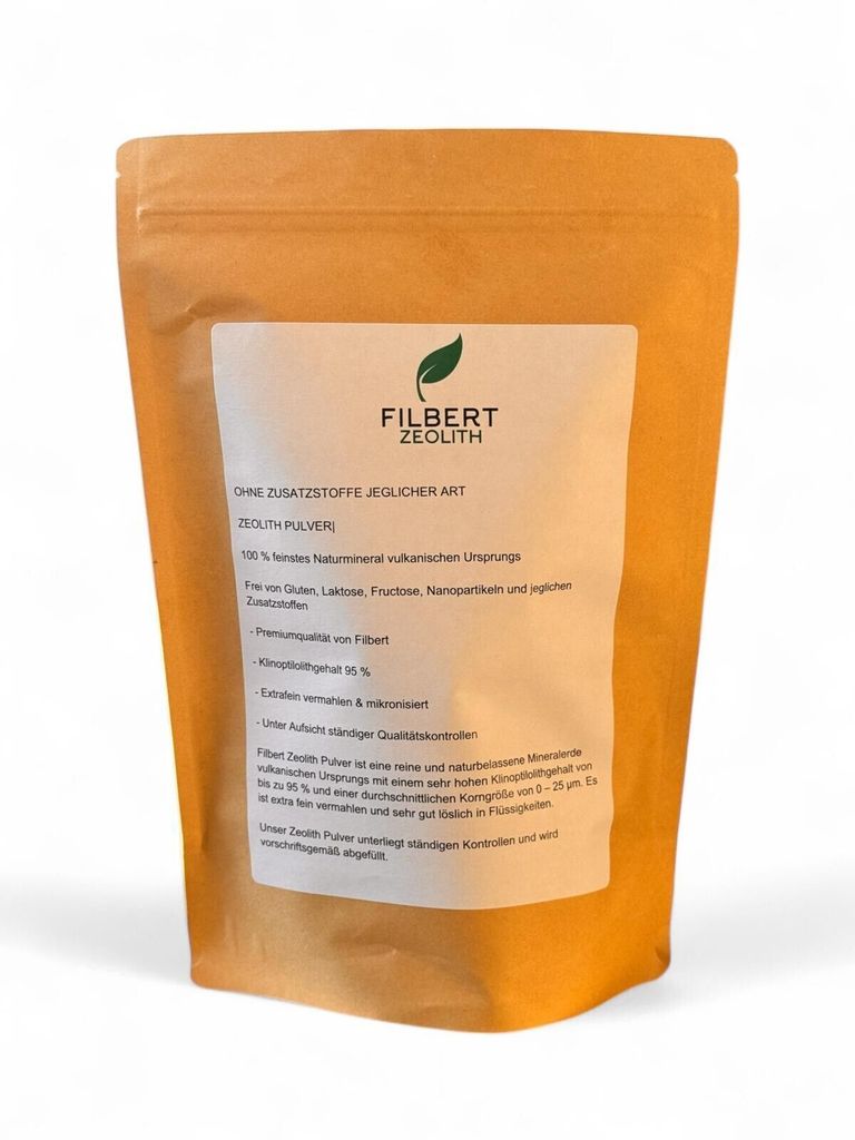 Filbert Zeolithpulver 850g Zeolith Pulver 100% Naturprodukt hoher Klinoptilolit, Naturrein in – Extra fein gemahlen, Reines & naturbelassenes Vulkan