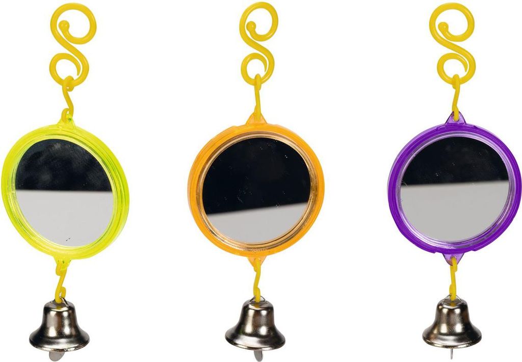 Beeztees Sittich Spiegel - Vogelspielzeug - Glocke - 8x5,5 cm