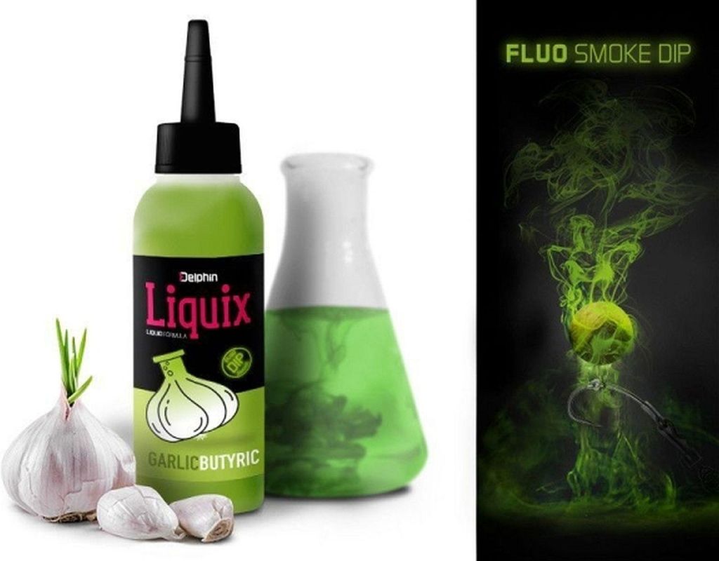 DELPHIN Fluo dip D SNAX, Knoblauch-Butyric, Lockmittel, Produktbild 