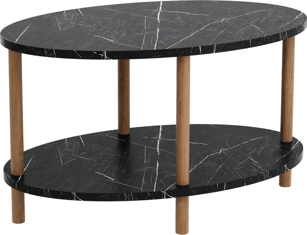 Couchtisch 'Højreby' oval Beine aus Buchenholz 70 x 44 x 43 Produktbild 