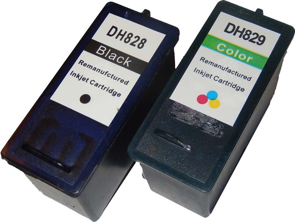vhbw 2x Tintenpatronen kompatibel mit Dell All-in-One 968, 966, A968, A966 Drucker (Wiederaufgefüllt)