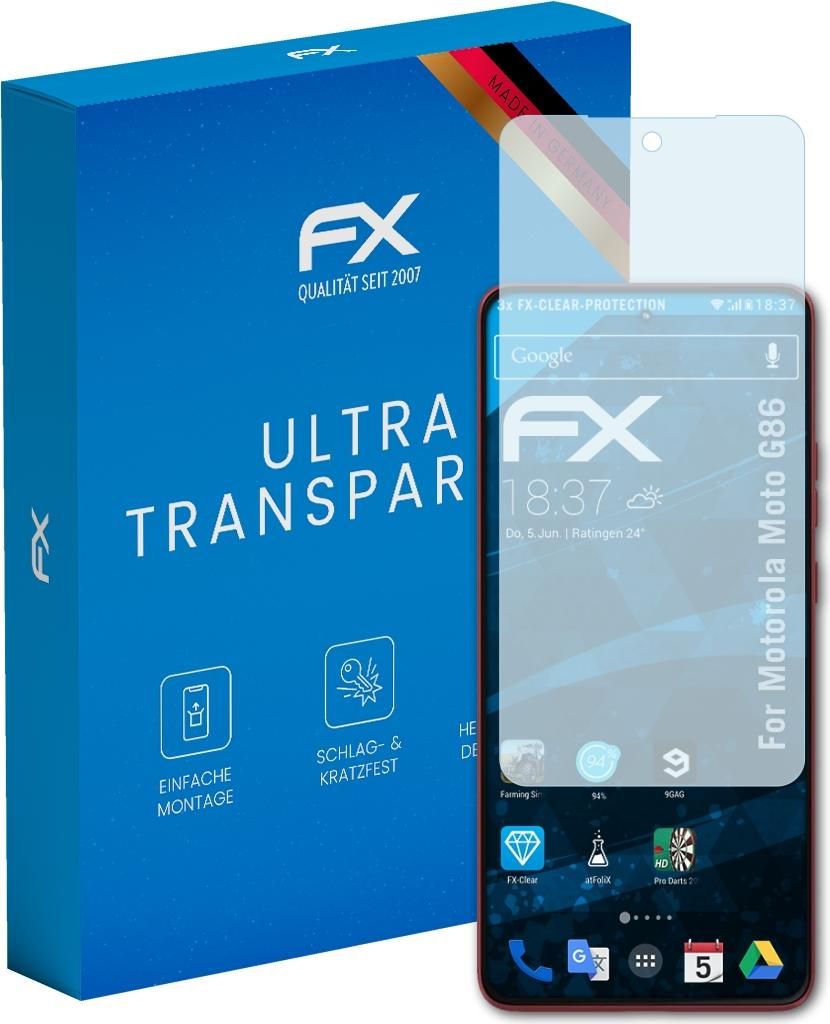 atFoliX FX-Clear 3x Schutzfolie kompatibel mit Motorola Moto G86 Displayschutzfolie