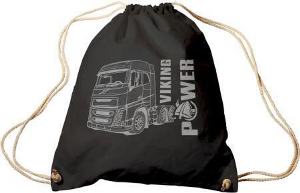 Trend-Bag mit Aufdruck - LKW Trucker Viking Power - 65117 - Turnbeutel Sporttasche Rucksack
