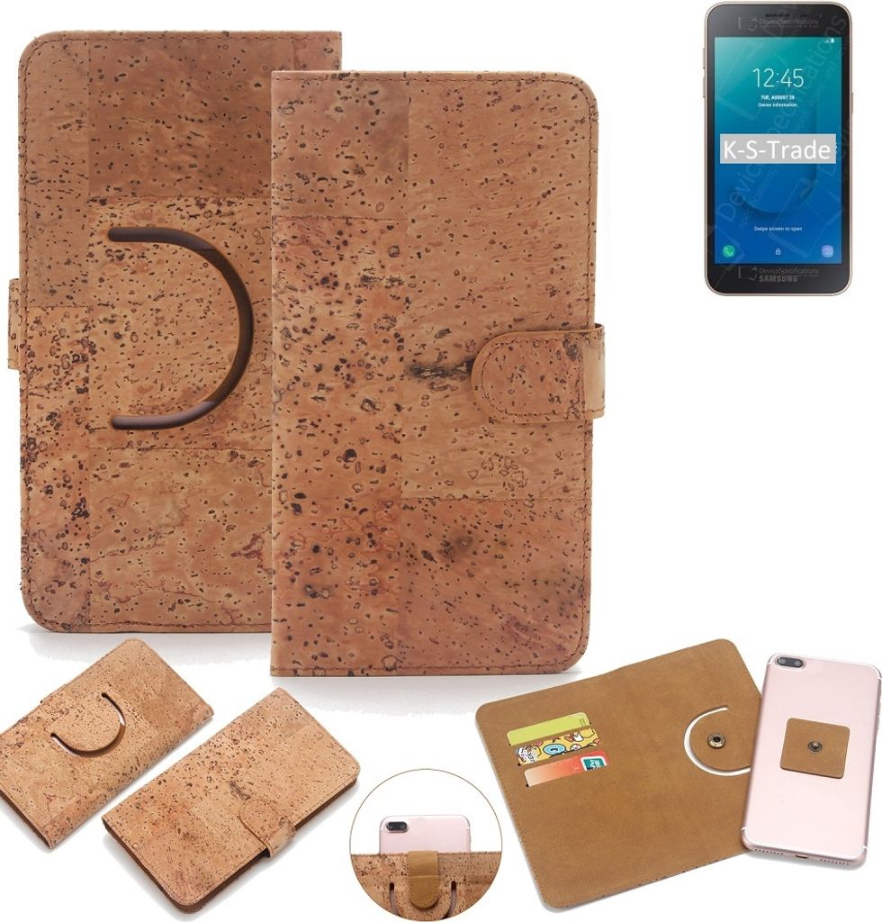 K-S-Trade Handy-Hülle Schutz-Hülle kompatibel mit Samsung Galaxy J2 Core 2020 Handyhülle Schutzhülle Korkhülle Kork-Hülle 1x