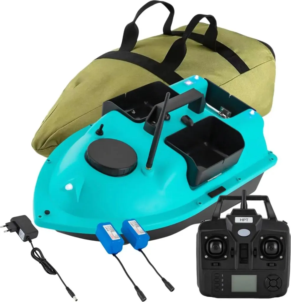 Bateau amorceur GPS pour pêche à la carpe longue distance 600m en Bleu