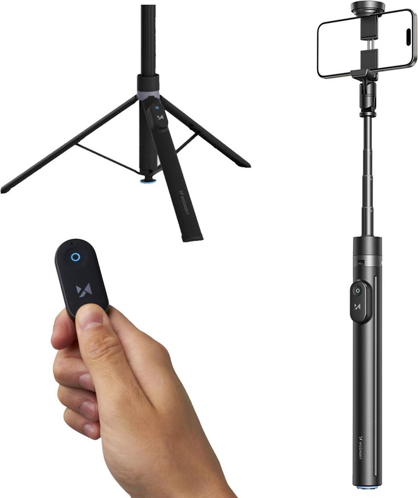 Wozinsky WRZP1 Smartphone Selfie Stick Handy Stativ Teleskop Stange Halter Fernbedienung Funk Bluetooth