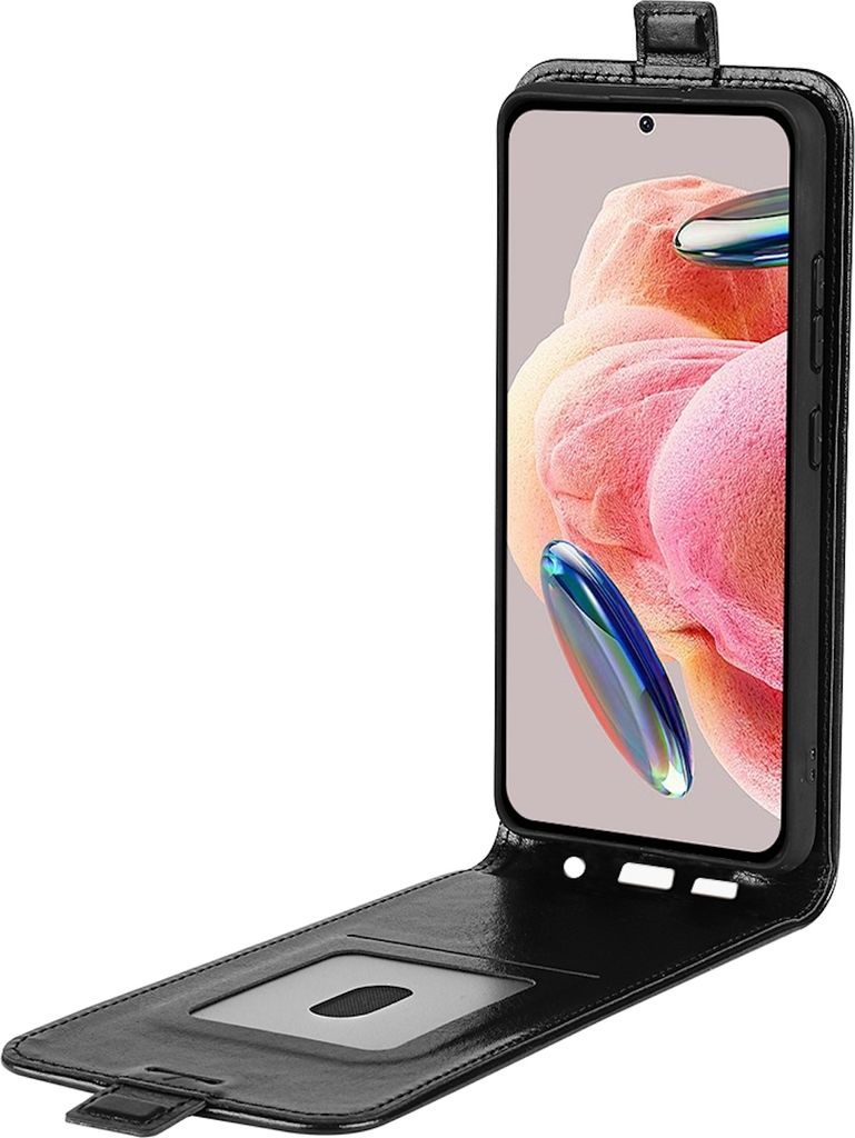 Für Xiaomi Redmi Note 12 4G Flip Handy Tasche Schwarz Hülle Cover Etuis Schutz