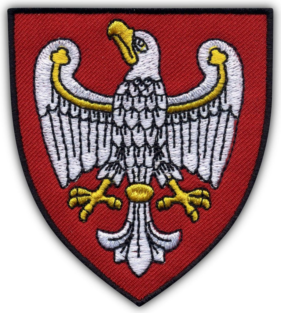 Patchion Coat of arms of Wielkopolska Region - Iron-on / Heat Seal Backing - Embroidered Patch/Badge/Emblem