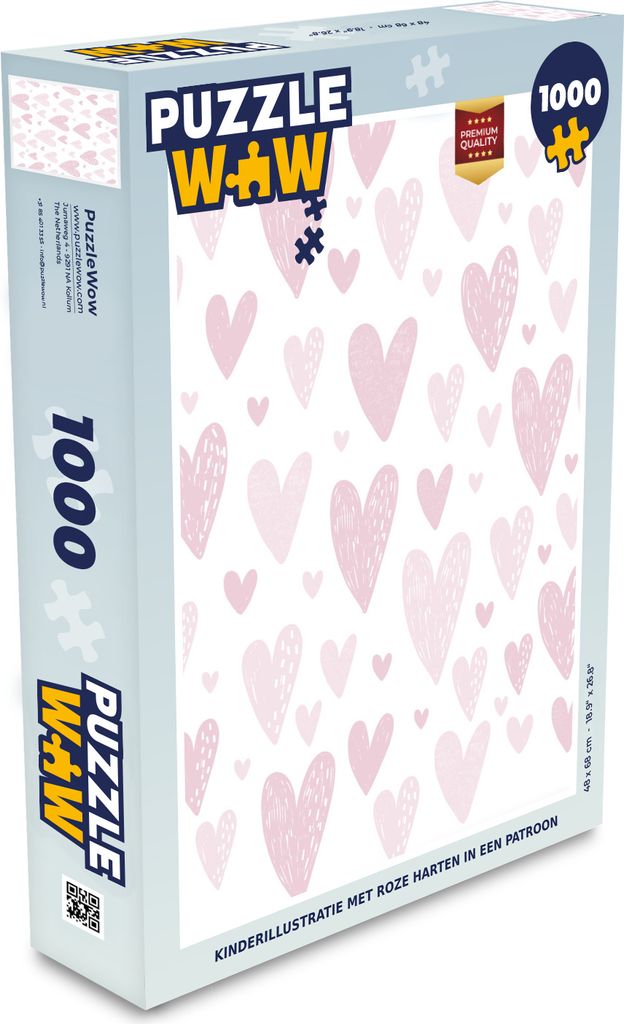 MuchoWow Puzzle 1000 Teile Herz - Design - Rosa - Mädchen - Baby - Mädchen - Spielzeug - Alt und Jung - Spiele - Puzzeln