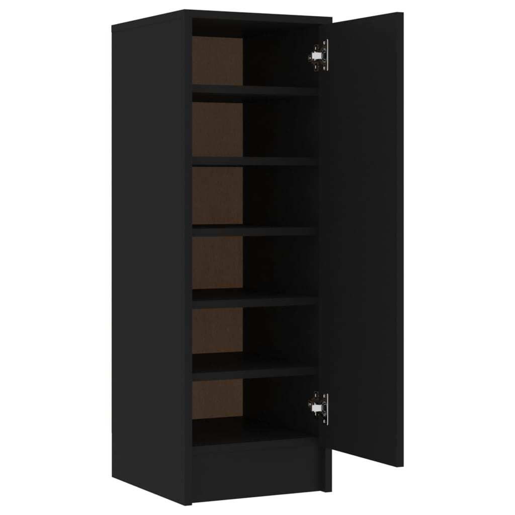 vidaXL Skriňa na topánky čierna 32x35x92 cm Materiál drevo Obrázok produktu 4