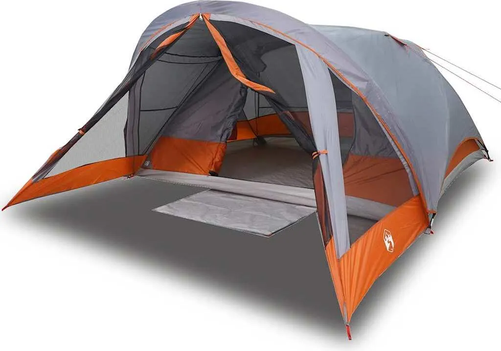 Tente Familiale 6 Personnes pour Camping et Vacances Été Grise vidaXL