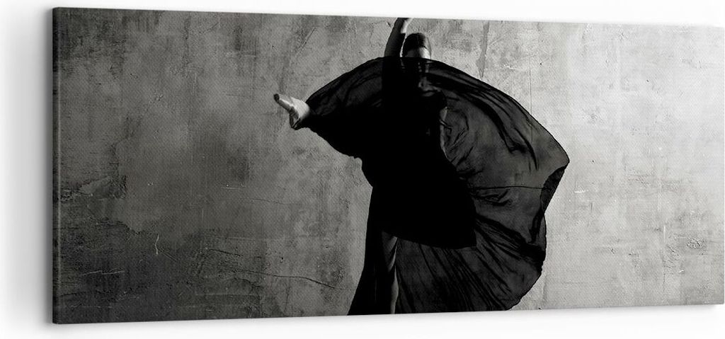 Bild auf Leinwand - Leinwandbild - Einteilig - Tanz Schwarz Kleid - 120x50cm - Wand Bild - Wanddeko - Wandbilder - Leinwanddruck - Bilder - Wanddek...