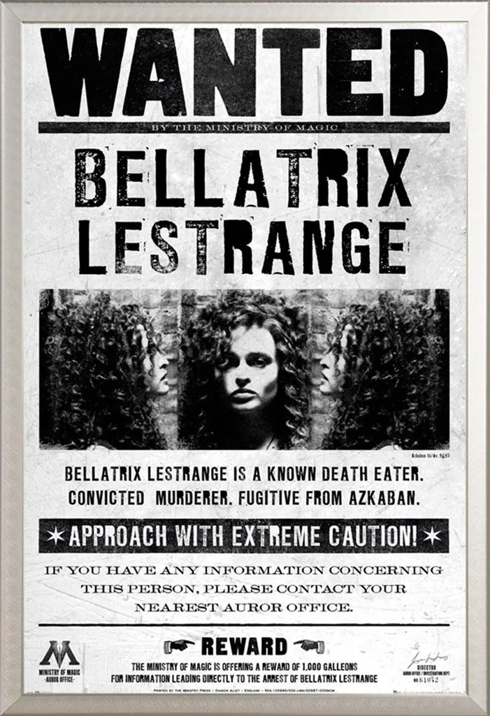 Poster Ufficiale Bellatrix Lestrange con Cornice Shinsuke Silver Maxi - 1
