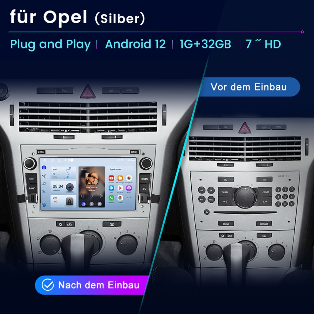 Carplay pre Opel Astra H Corsa C D Zafira DAB+ 7 palcový Produktbild 2