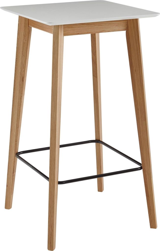 tinkaro Stehtisch eckig ALENN Holz Bartisch Weiß