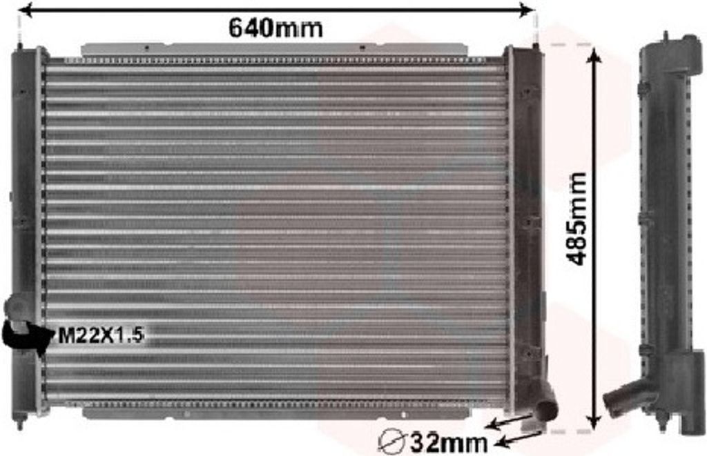 Van Wezel Wasserkühler für VW Transporter T3 1,6 - 2,1 + TD D Syncro