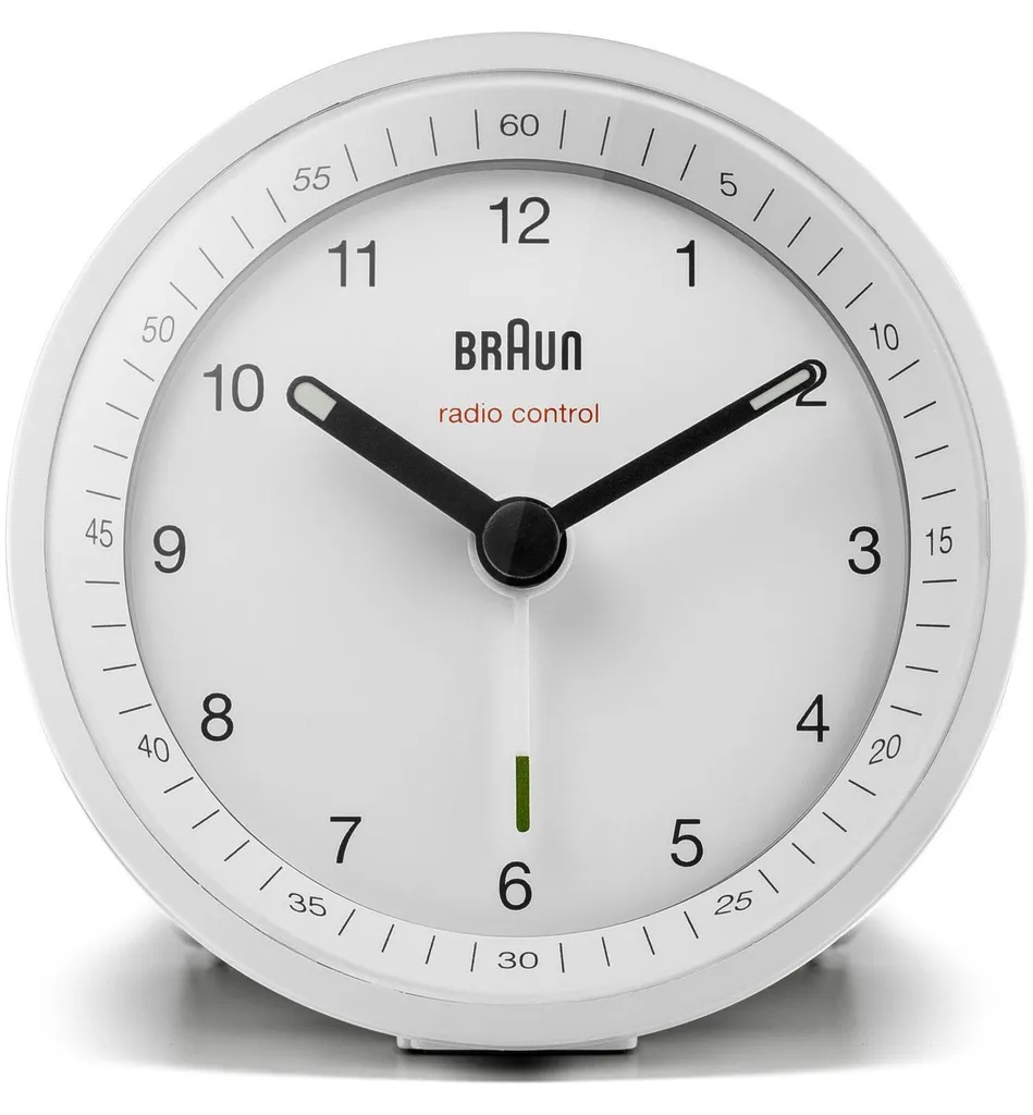Braun BC07W-DCF Réveil de Voyage Radio-piloté Blanc Précision Allemande