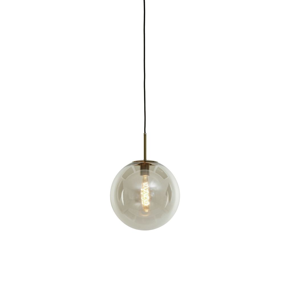 Light & Living - hängeleuchte - Medina - bronze - glas rauchglas - Ø 40cm - E27 - 2958863