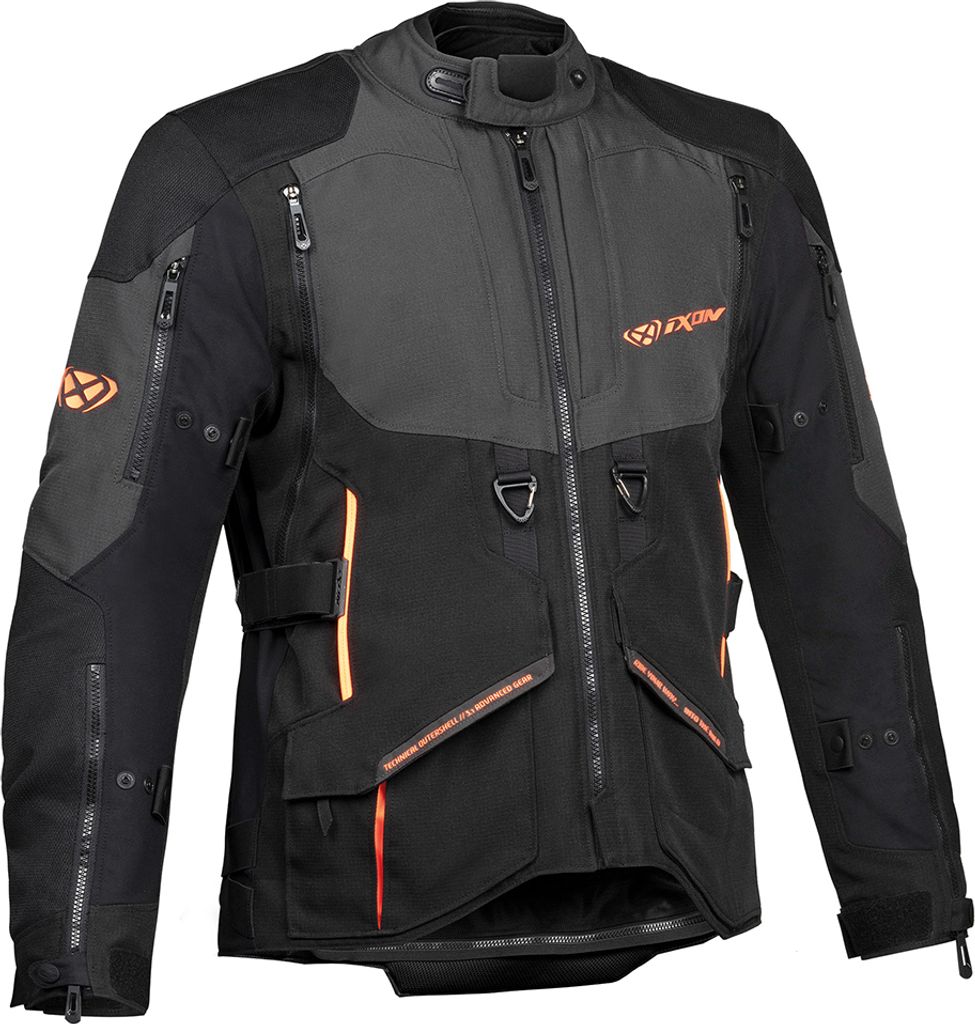IXON, Motorradjacke Ragnar black anthracit orange, XL