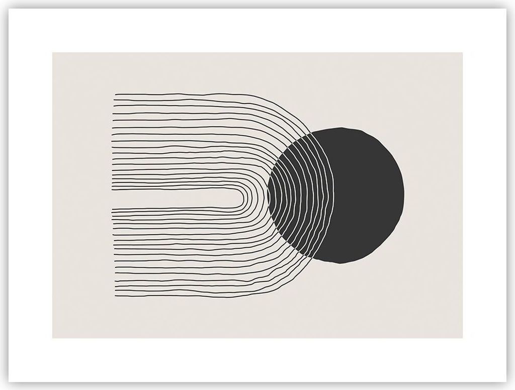 Poster - Poster ohne Rahmen - Boho Abstraktion Geometrie - 40x30 cm - Wand Bild - Wanddeko - Wandbilder - Kunstposter - Wandposter - Bilder - Kunst...