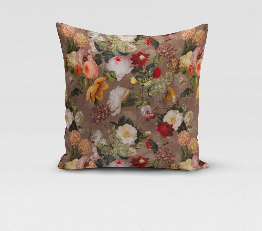 SCHÖNER LEBEN. Kissenhülle Samt Vintage Rosen Blumen braun Größe 50x50cm (HxB) 50x50cm (HxB) Größe