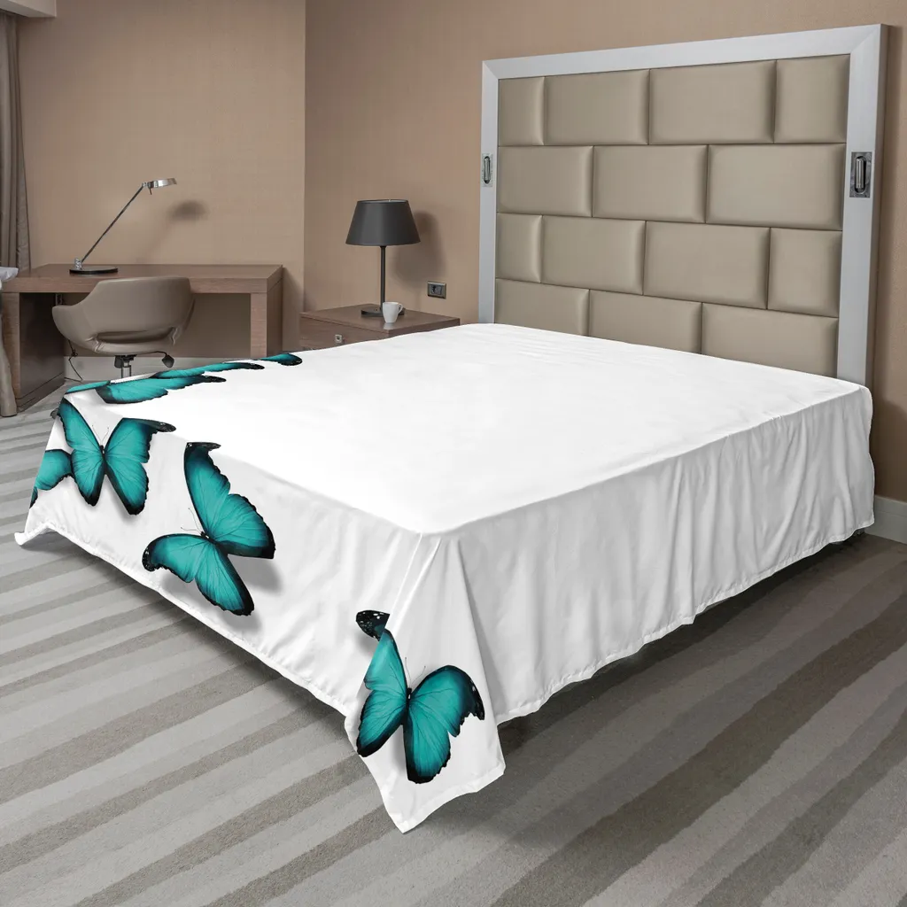 Drap d'été léger pour lit double turquoise - Déco Printemps 266 x 260 cm