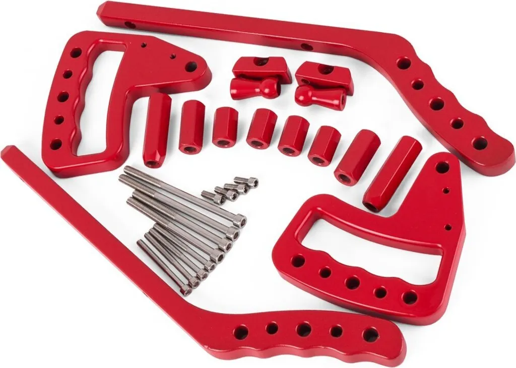 Lot de Poignées de Maintien Rigides en Aluminium Rouge pour Jeep JK
