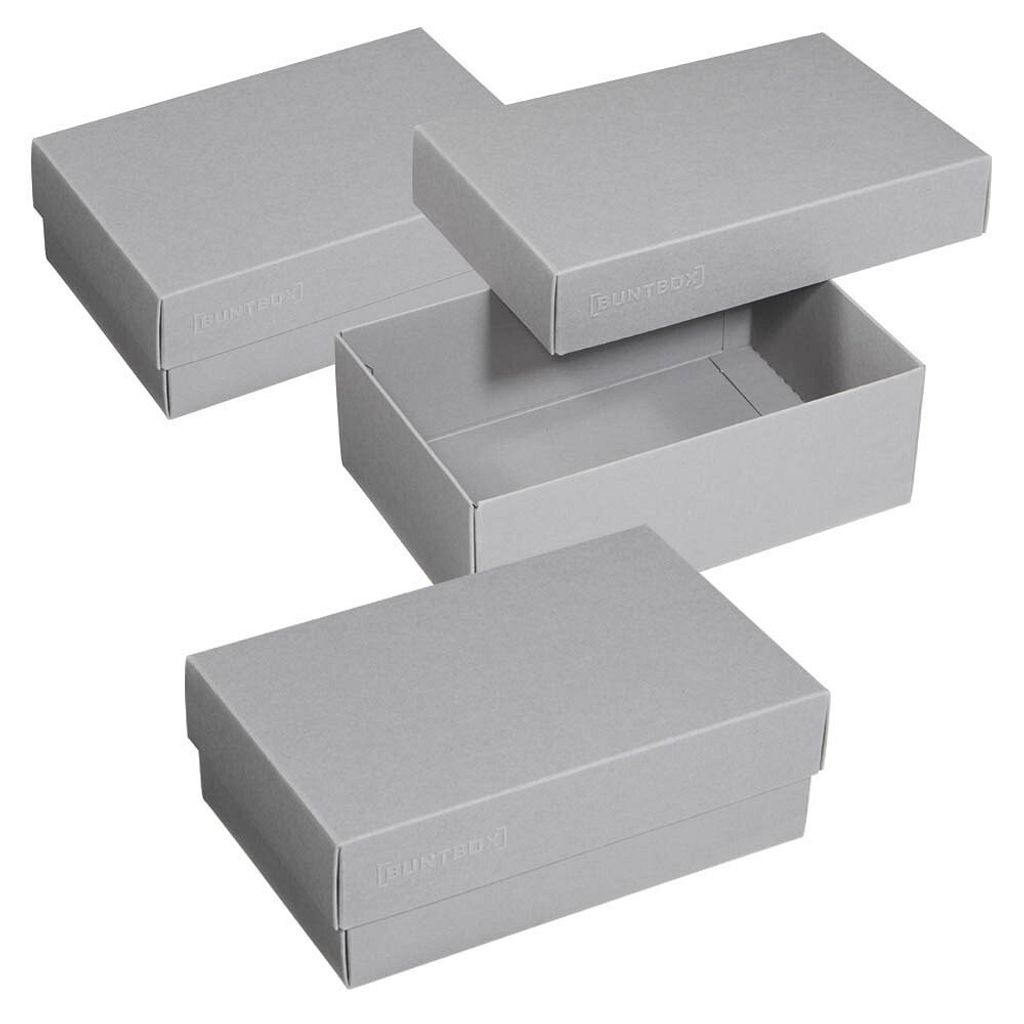 BUNTBOX 70-20 3er Geschenkboxen 1,1 l grau 17,0 x 11,0 x 6,0 cm