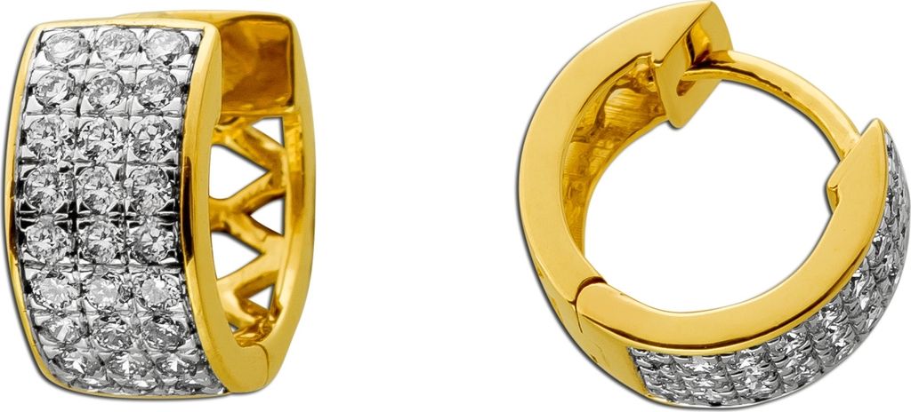 Brillant Creolen 0.40ct Gold 585 14K Lab Grown Brillanten IGI
