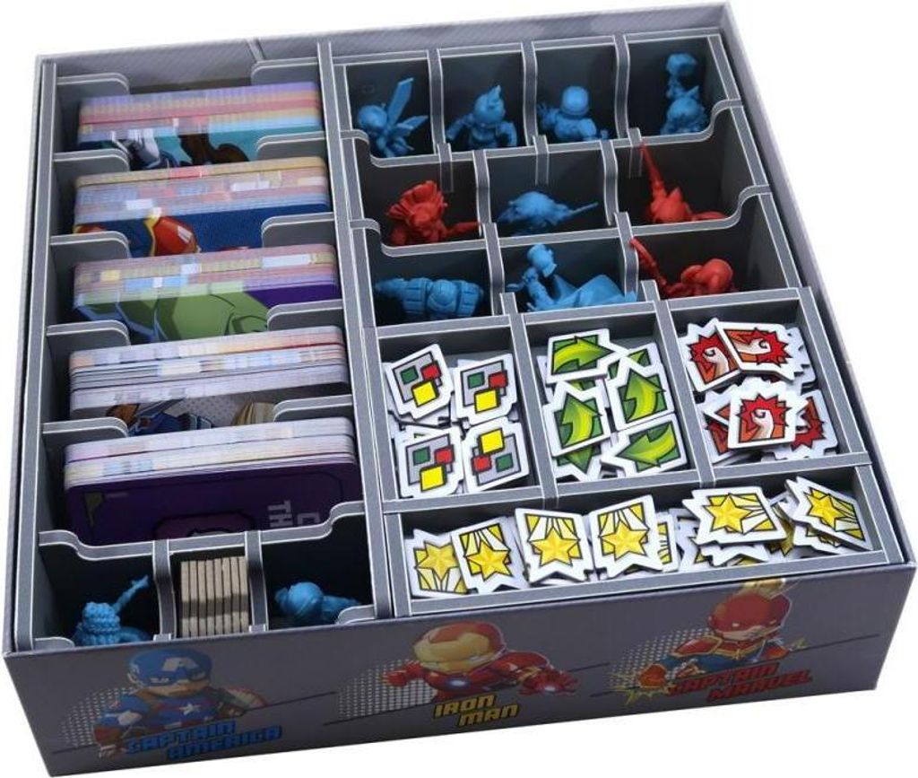 FS-MUTD - Insert: Marvel United, mit den Erweiterungen Tales of Asgard und Rise of the Black Panther