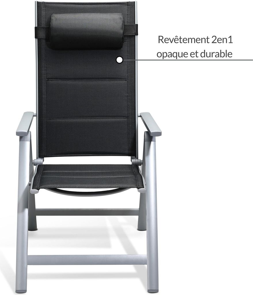 Set de 2 chaises de jardin aluminium dossier réglable 8 Image du produit 