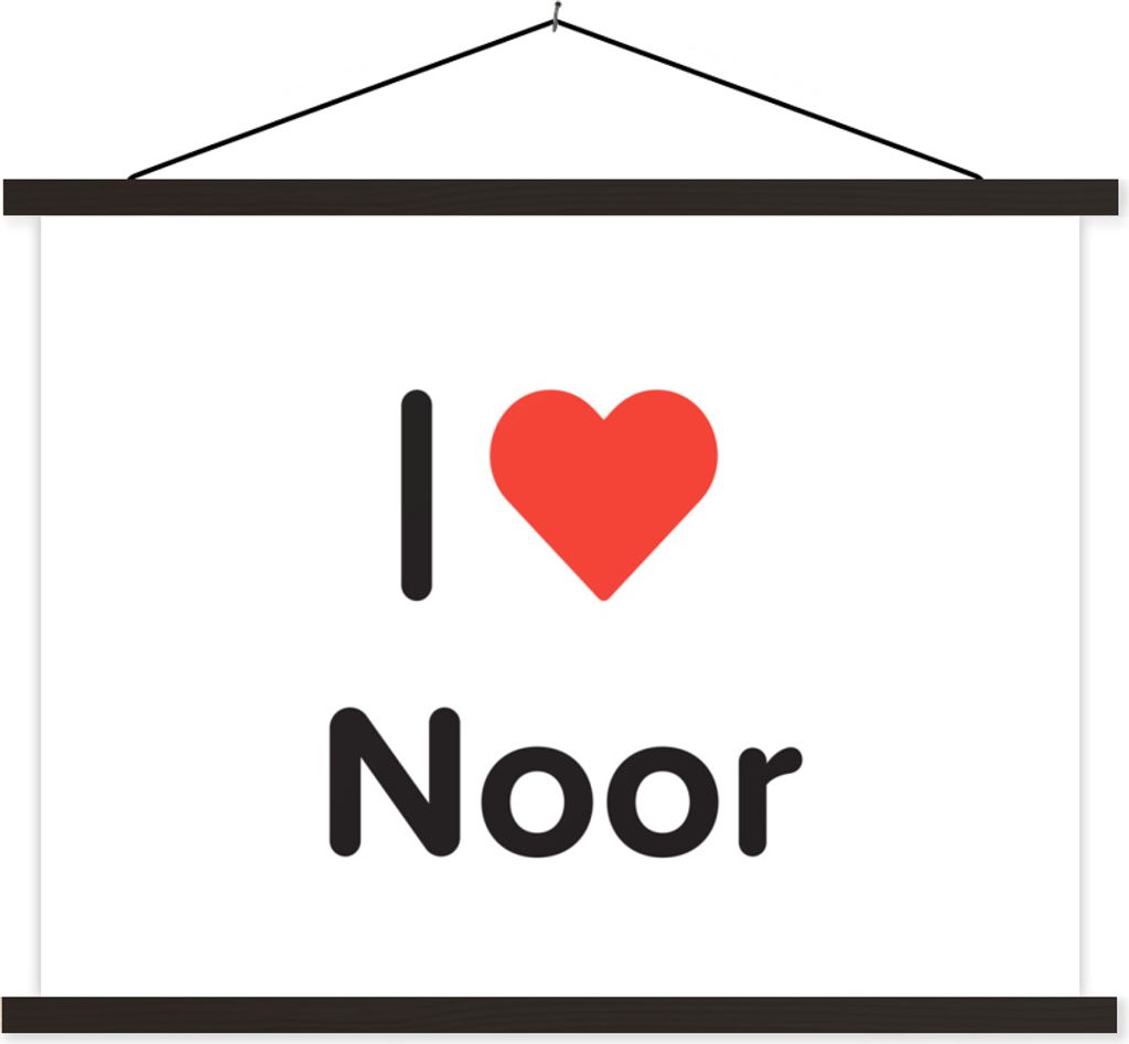 MuchoWow Textilposter Ich liebe - Noor - Mädchen 150x113 cm mit schwarzem Rahmen - Wohnzimmer