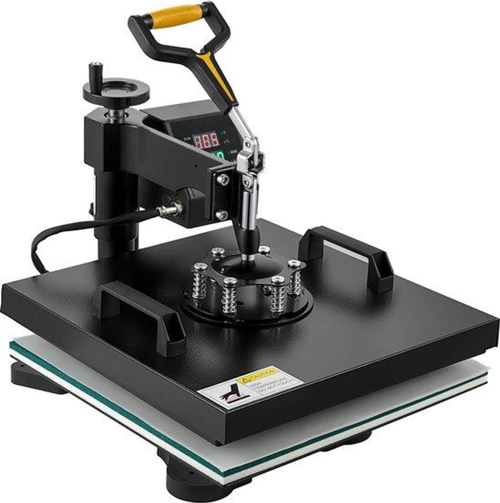 2-in-1 Transferpers mit 360-Grad-Arm - Digitales LCD-Schirm - 38x38 cm flache Platte - 14x7,6 cm gebogene Doppelplatten