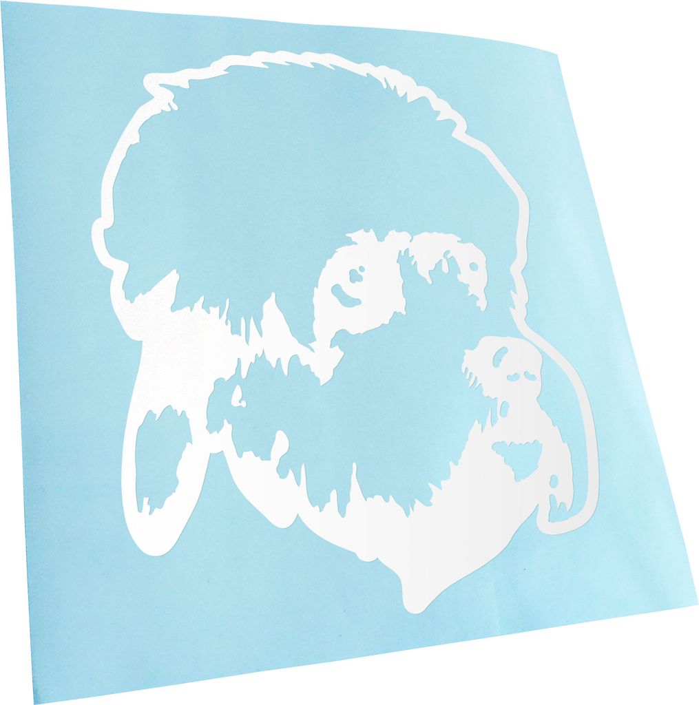 Kiwistar - Autoaufkleber - dandie dinmont terrier Hund - Weiss - 40x36cm - Aufkleber für Auto, Laptop, Fahrrad, LKW, Motorrad mehrfarbig JDM Decal...