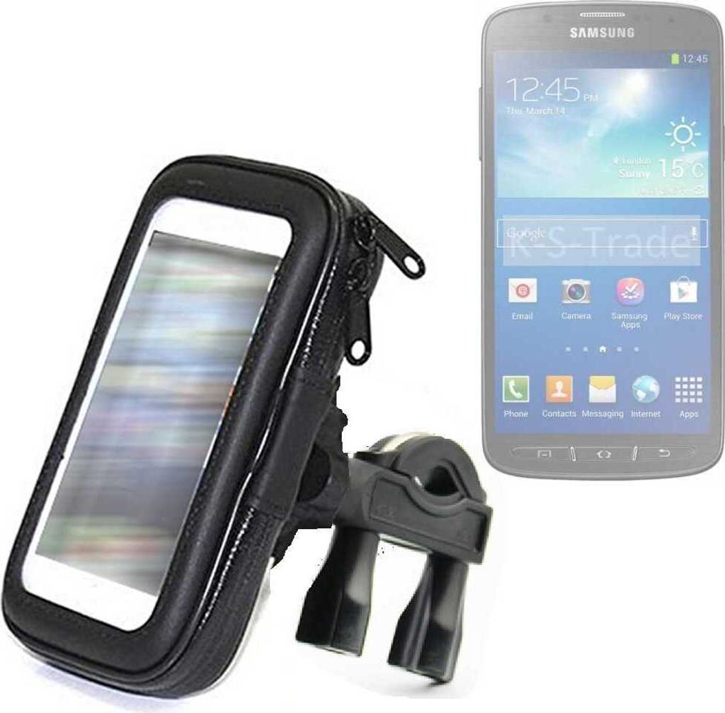 K-S-Trade Fahrrad-Halterung kompatibel mit Samsung Galaxy S4 Active Handy-Halterung Halter Lenkstange Fahrradhalterung Motorrad Bike Mount