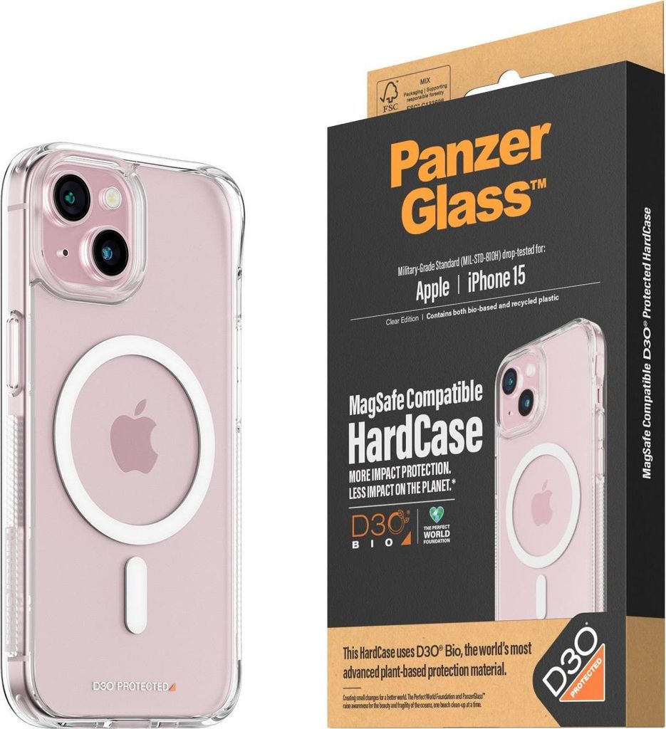 PanzerGlass ® HardCase Transparent z białym MagSafe i D3O® Zdjęcie produktu 